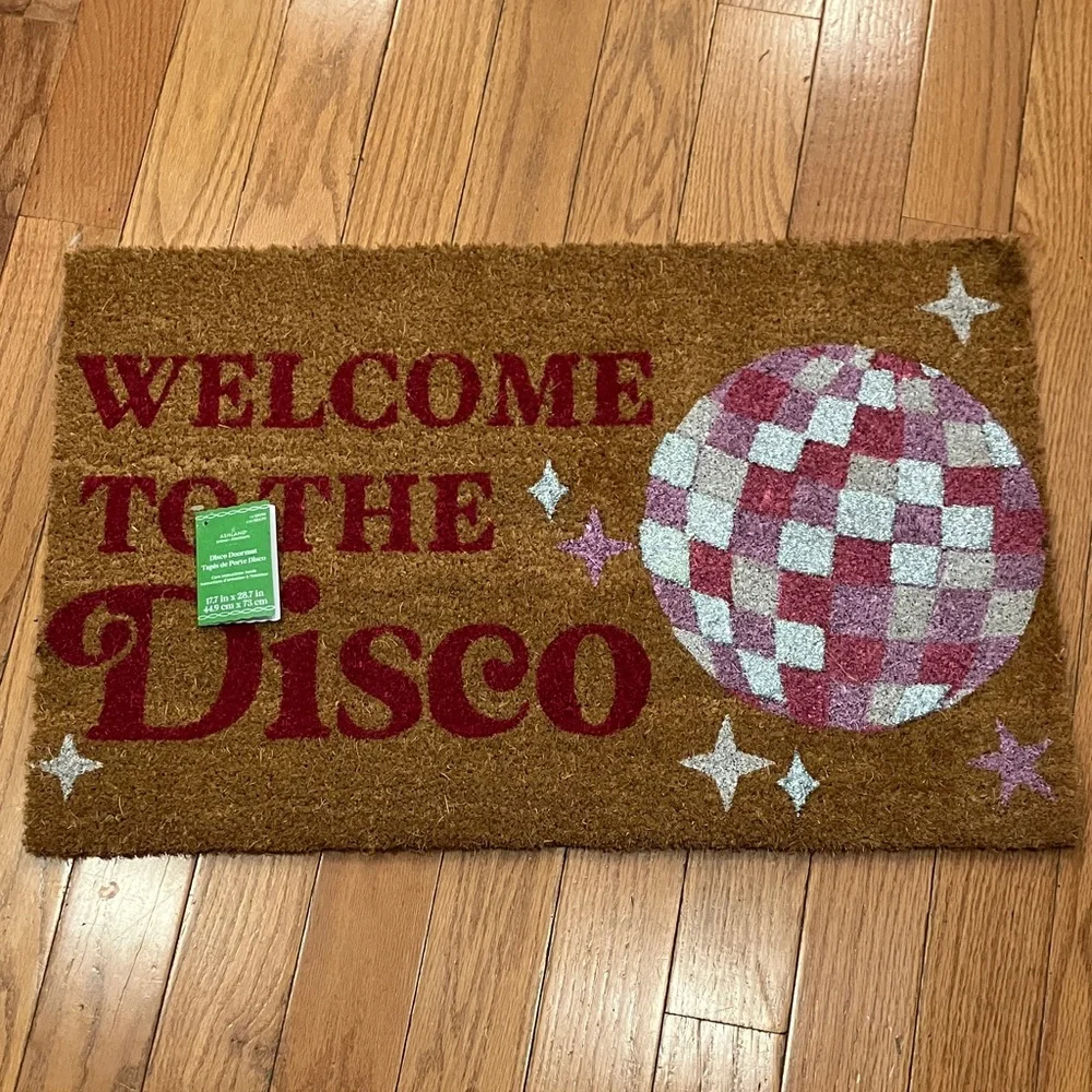 Welcome to the Disco Doormat - NEW pink silver magenta